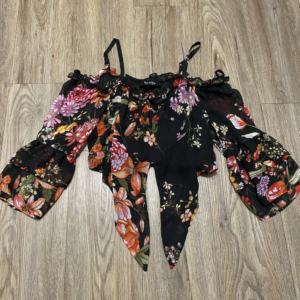 by & by Black Floral Off-Shoulder Blouse